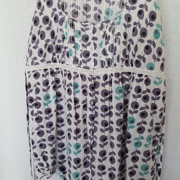 Multicolor, empire waist, racer back top - Picture 4 of 7